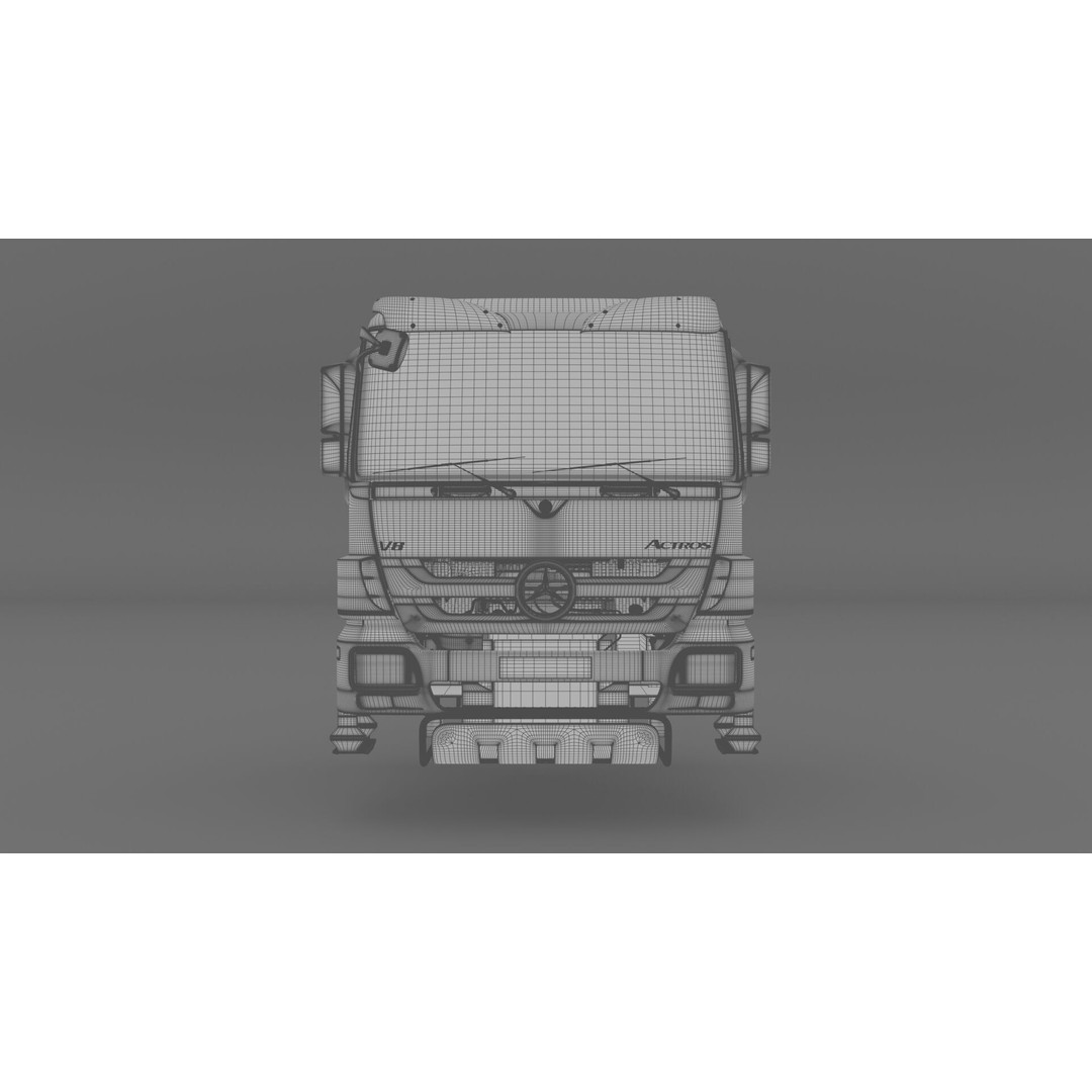 Mercedes Actros 4144 Head 3D Model – High Detail Truck Asset, FBX, OBJ