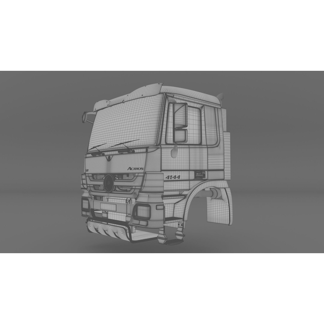 Mercedes Actros 4144 Head 3D Model – High Detail Truck Asset, FBX, OBJ - View 14