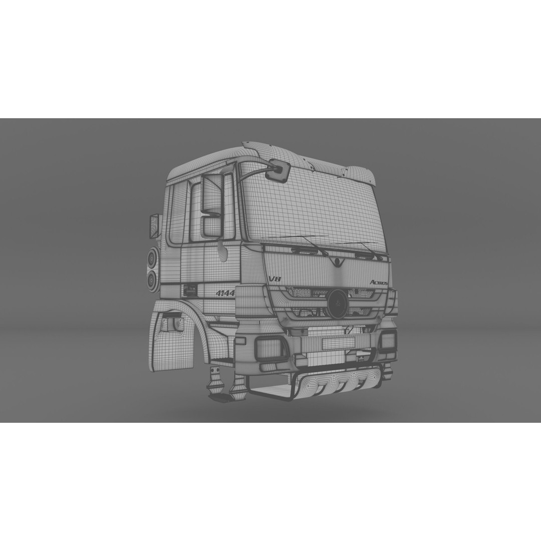 Mercedes Actros 4144 Head 3D Model – High Detail Truck Asset, FBX, OBJ - View 26