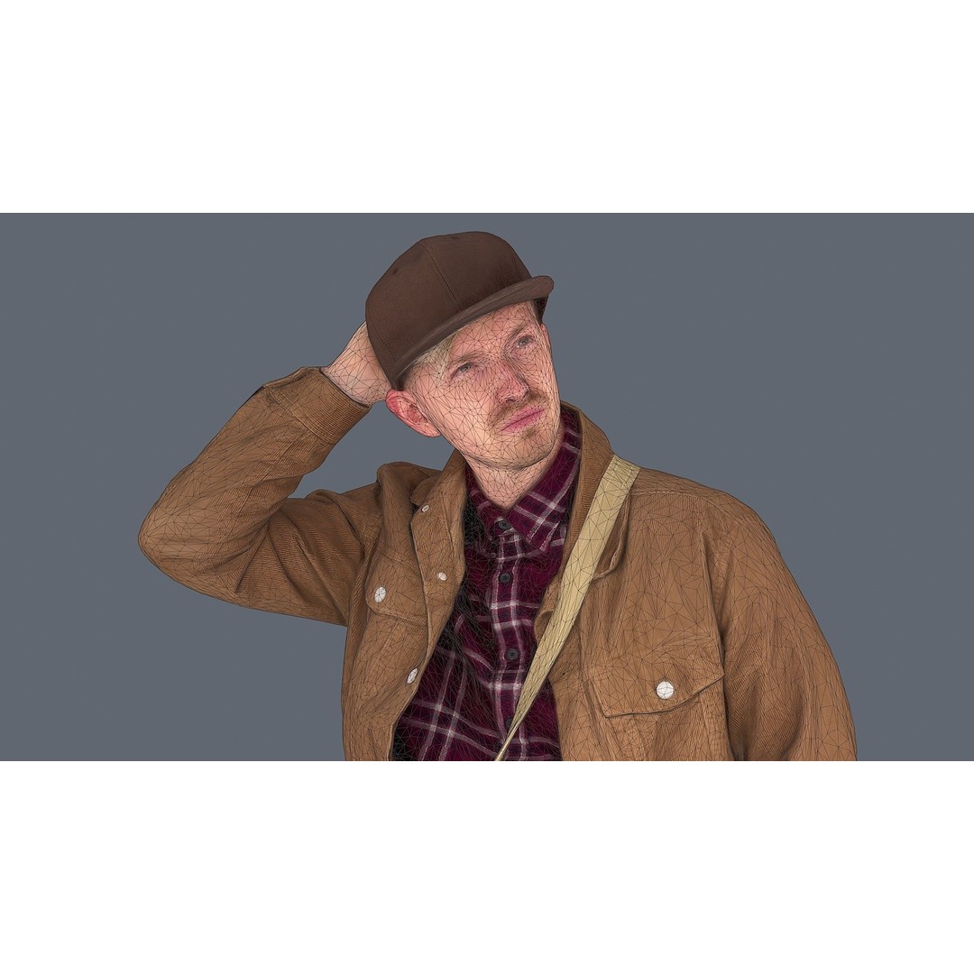 Thoughtful Young Man 3D Model – Casual Urban Character, FBX - View 10