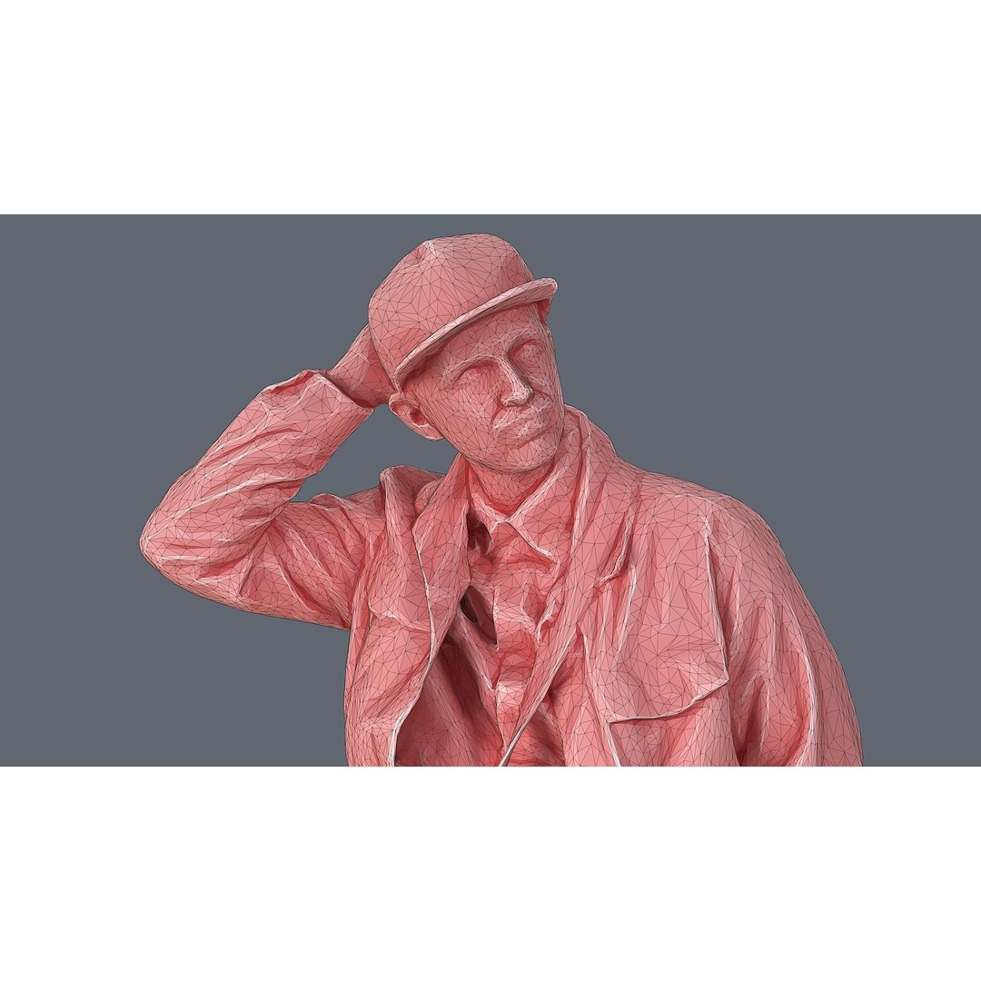 Thoughtful Young Man 3D Model – Casual Urban Character, FBX - View 11