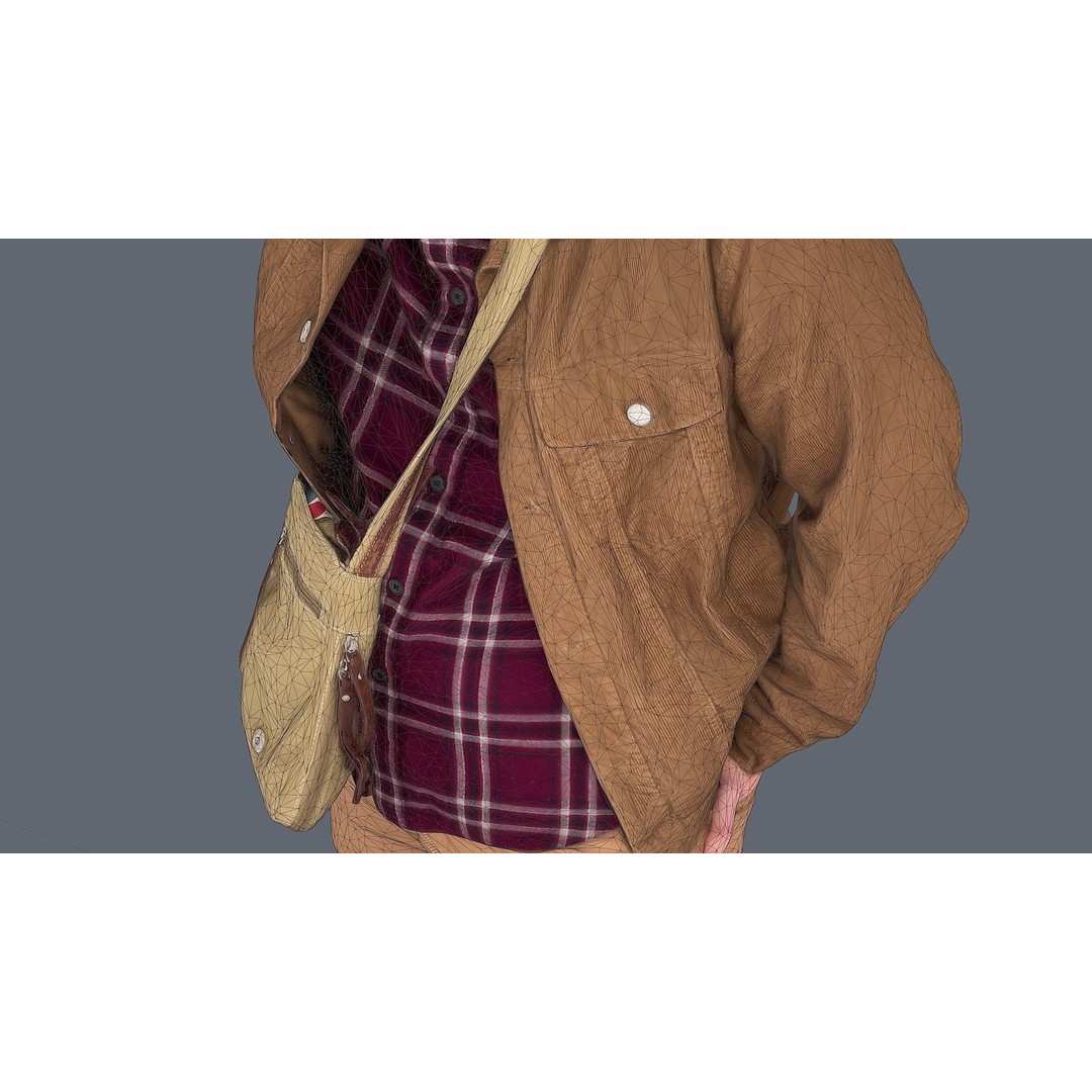 Thoughtful Young Man 3D Model – Casual Urban Character, FBX - View 12