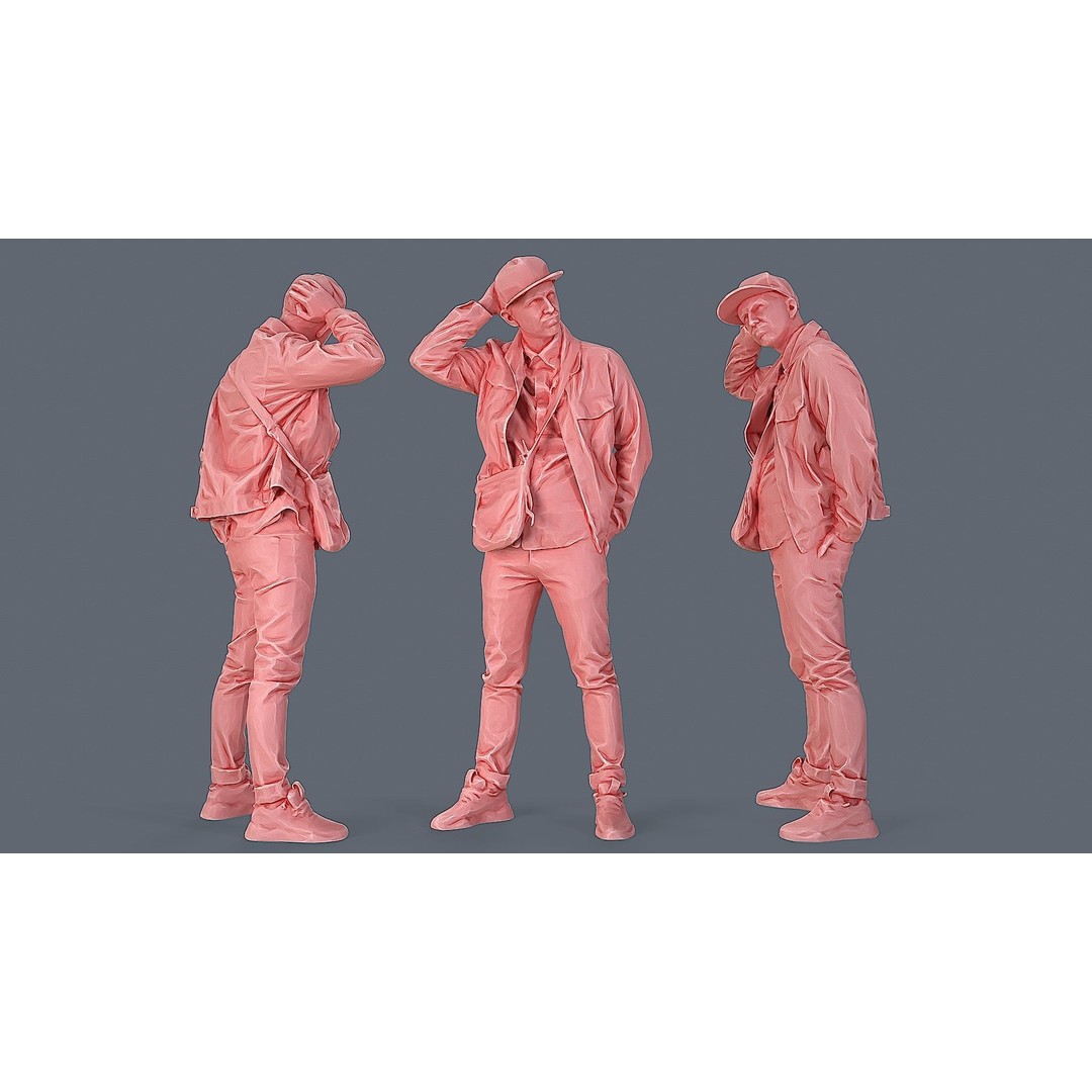 Thoughtful Young Man 3D Model – Casual Urban Character, FBX - View 4