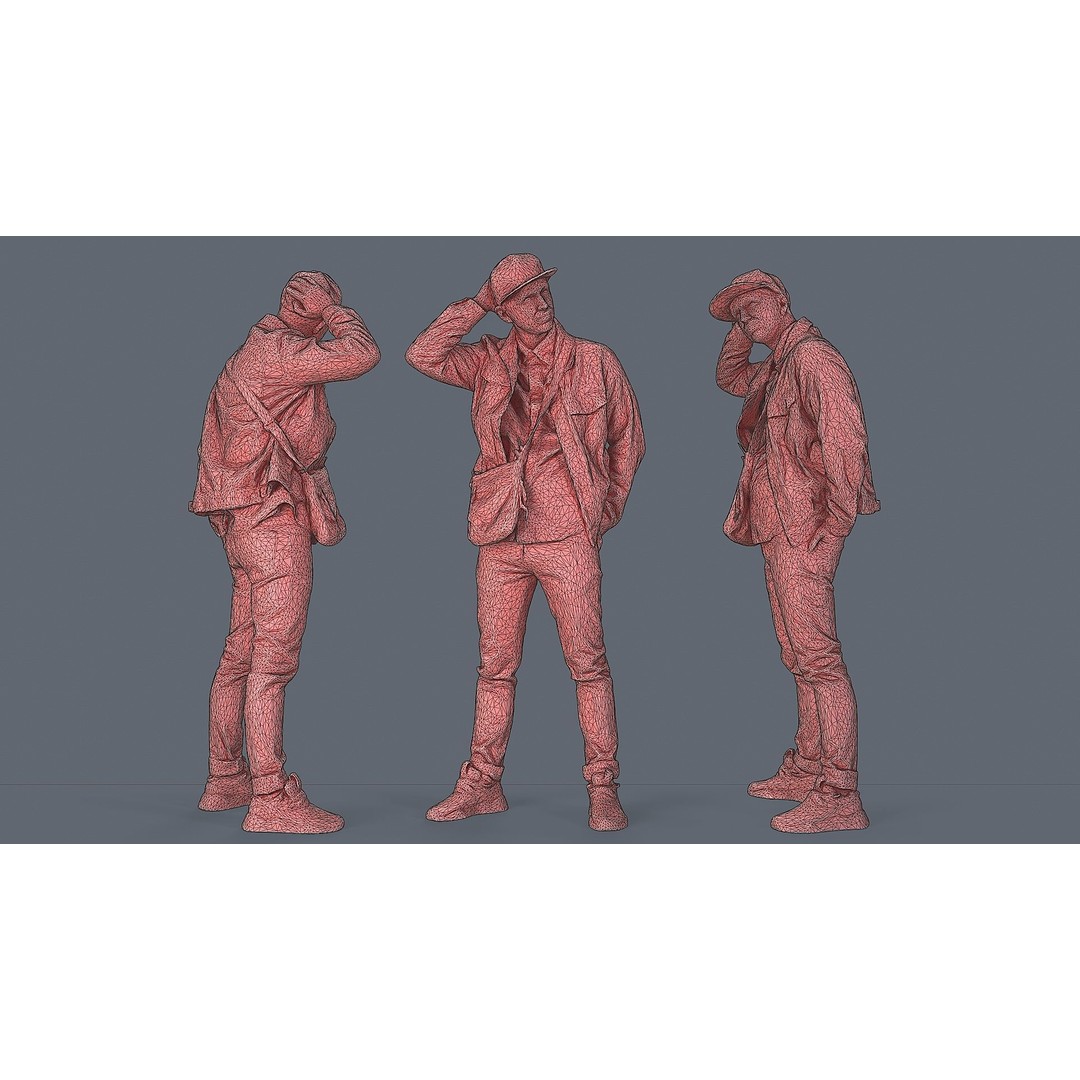 Thoughtful Young Man 3D Model – Casual Urban Character, FBX - View 5