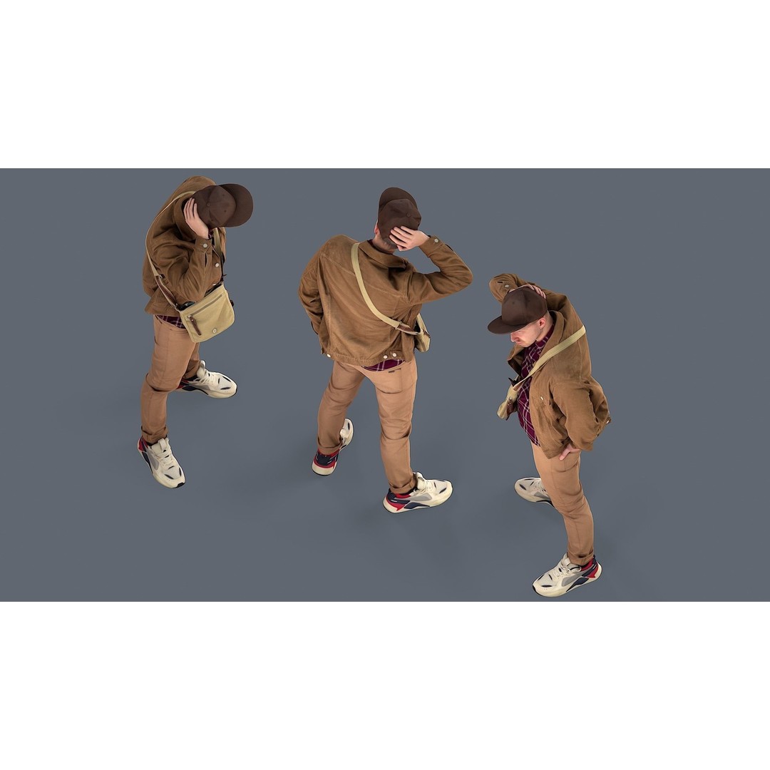 Thoughtful Young Man 3D Model – Casual Urban Character, FBX - View 6