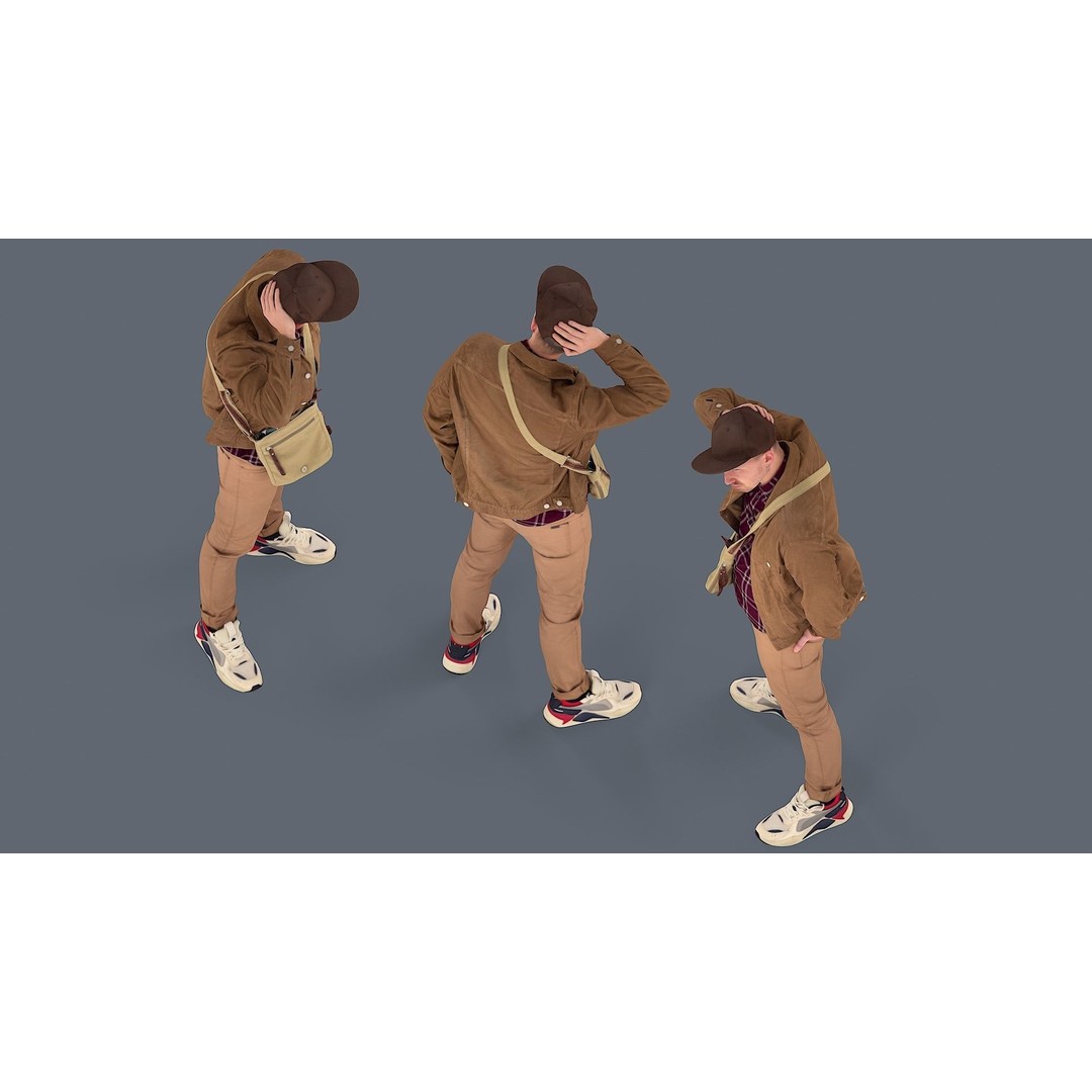 Thoughtful Young Man 3D Model – Casual Urban Character, FBX - View 7