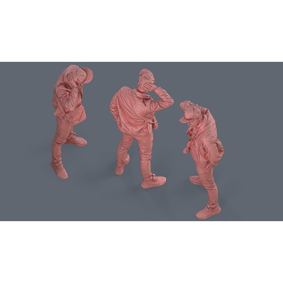 Thoughtful Young Man 3D Model – Casual Urban Character, FBX - View 9