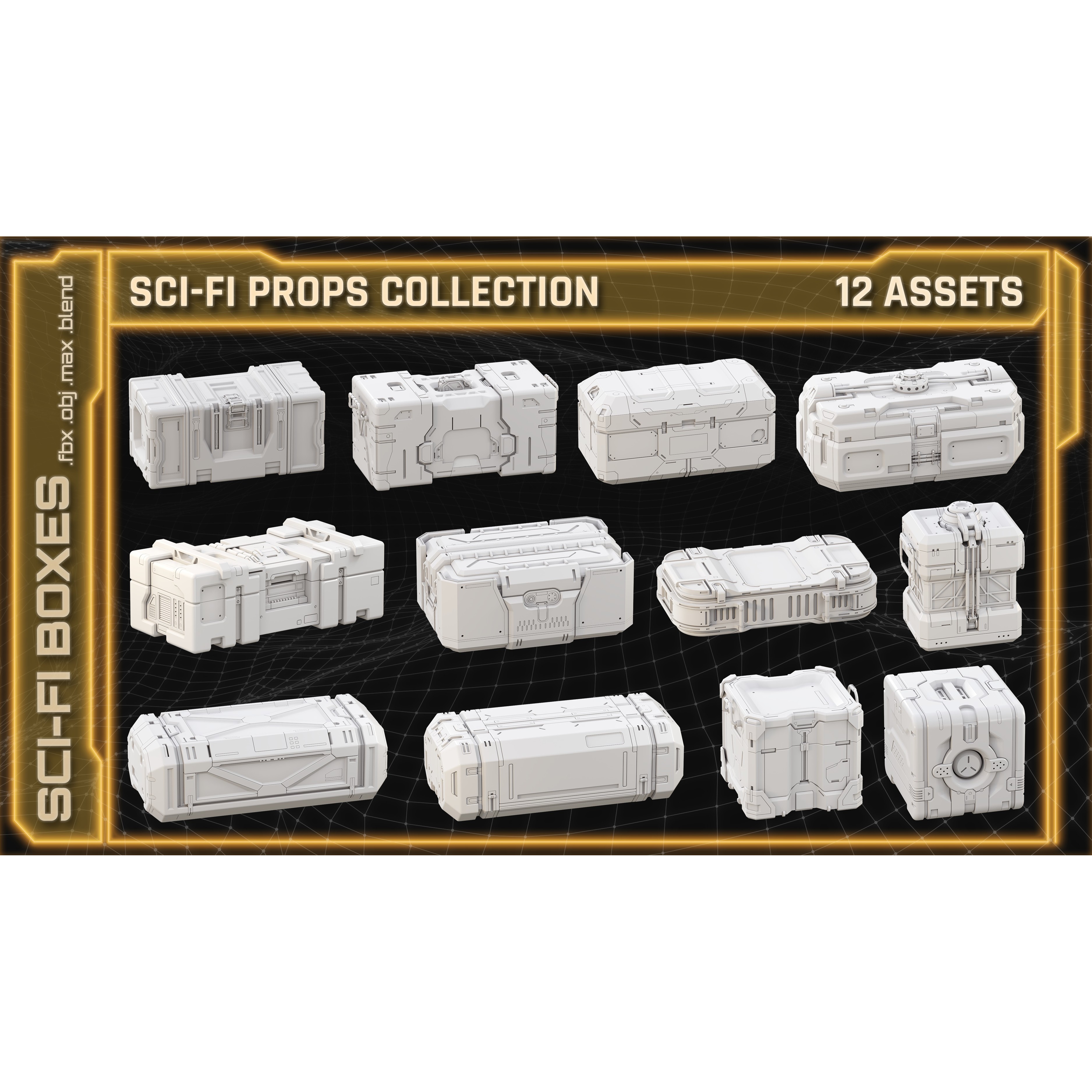 Sci-Fi Props Collection - Game-Ready 3D Model - View 4