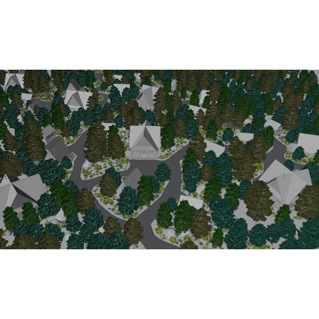 Countryside Village 3D Model – PBR Landscape Scene, FBX - View 18