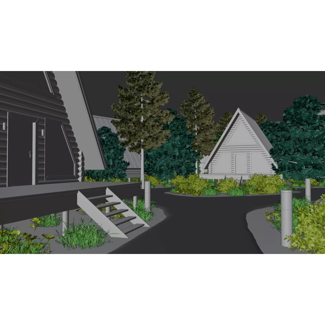 Countryside Village 3D Model – PBR Landscape Scene, FBX - View 19