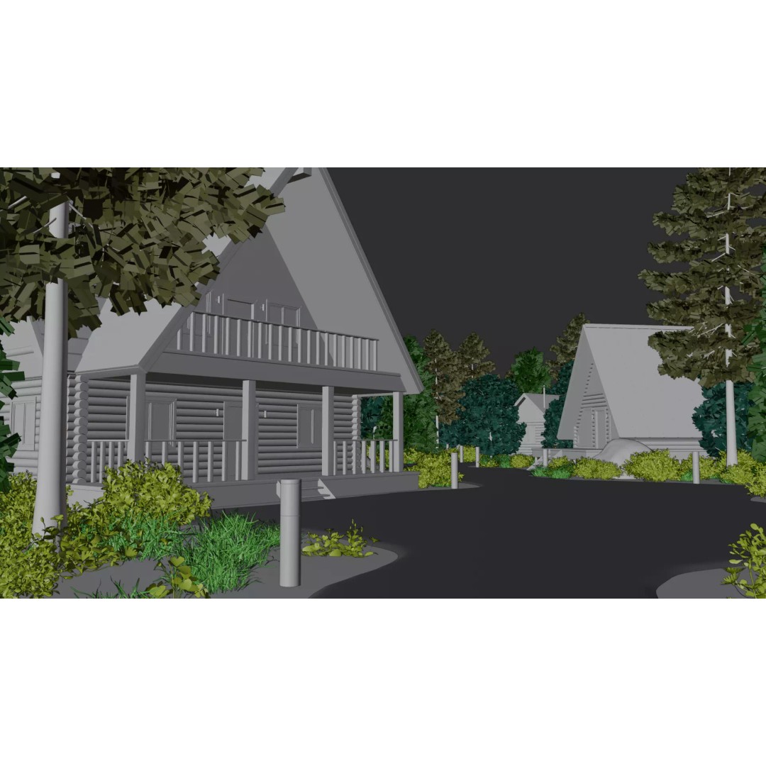 Countryside Village 3D Model – PBR Landscape Scene, FBX - View 20
