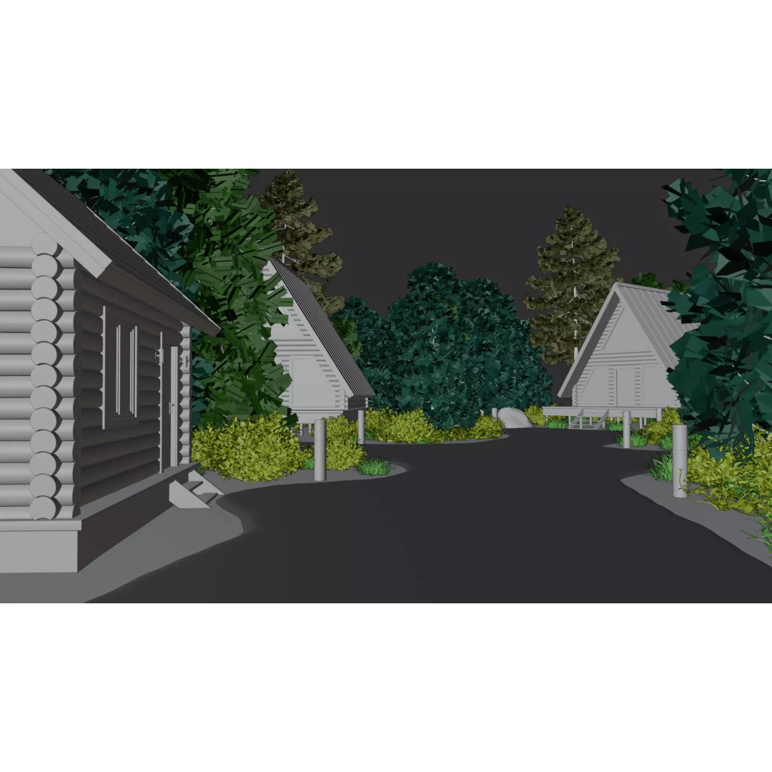 Countryside Village 3D Model – PBR Landscape Scene, FBX - View 21