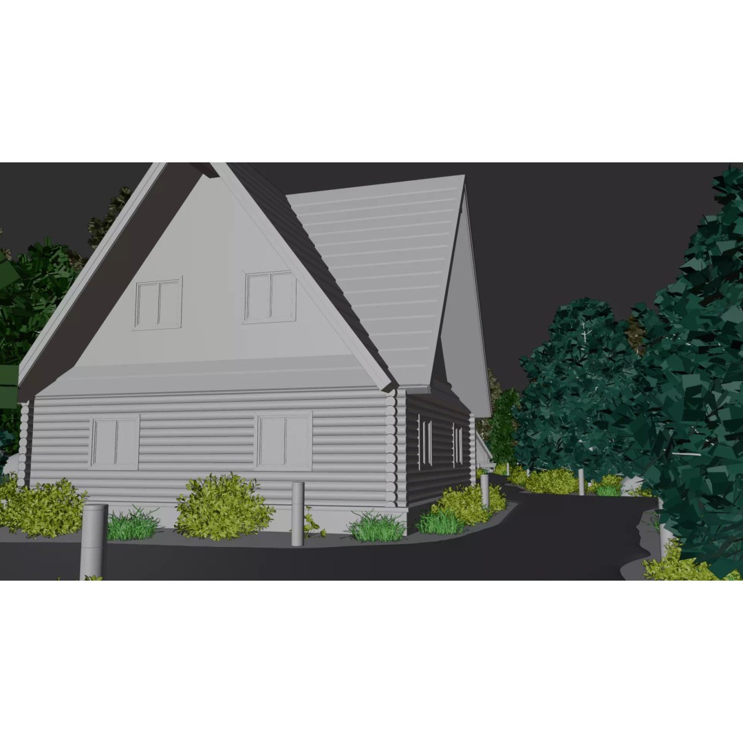 Countryside Village 3D Model – PBR Landscape Scene, FBX - View 25