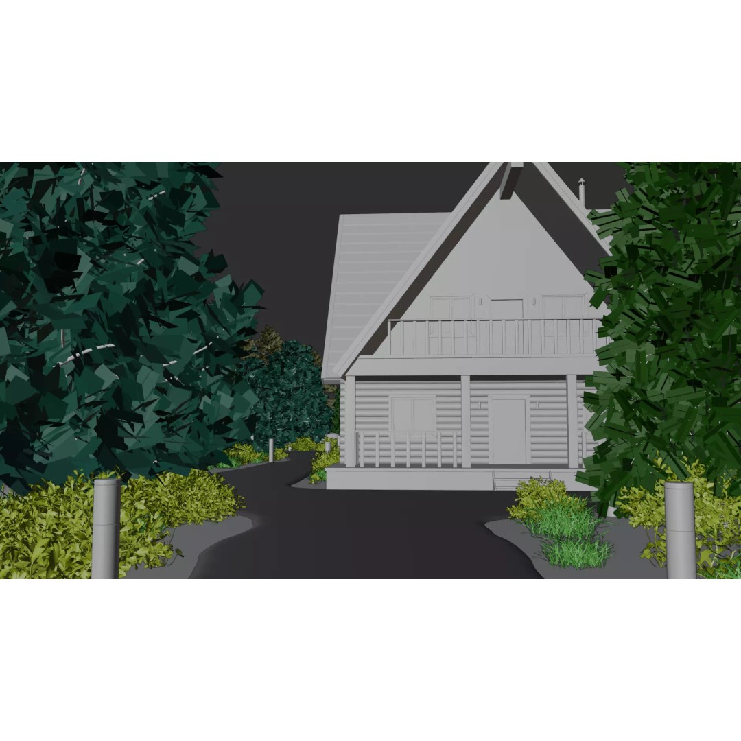 Countryside Village 3D Model – PBR Landscape Scene, FBX - View 27