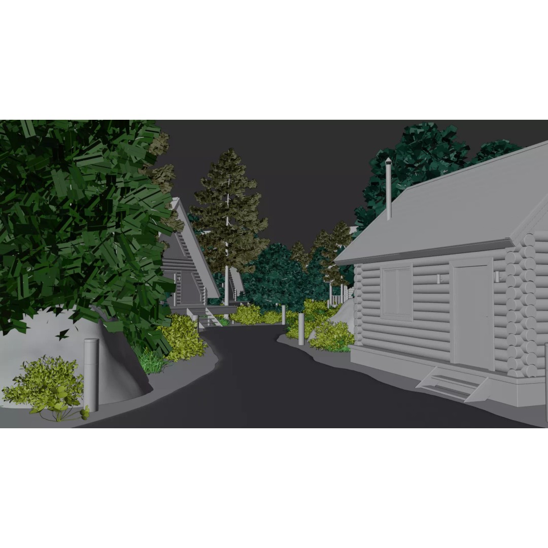 Countryside Village 3D Model – PBR Landscape Scene, FBX - View 28