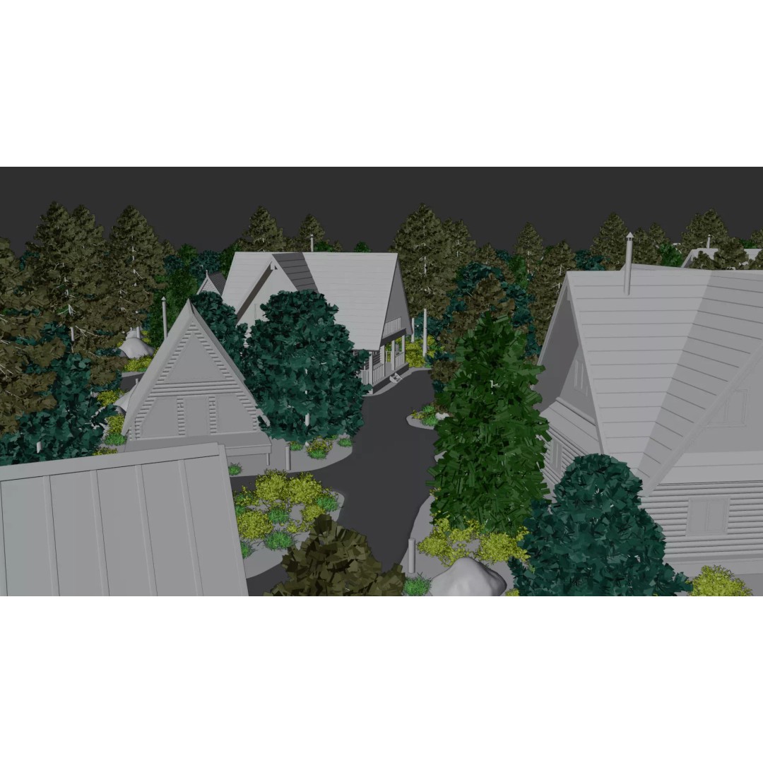 Countryside Village 3D Model – PBR Landscape Scene, FBX - View 30