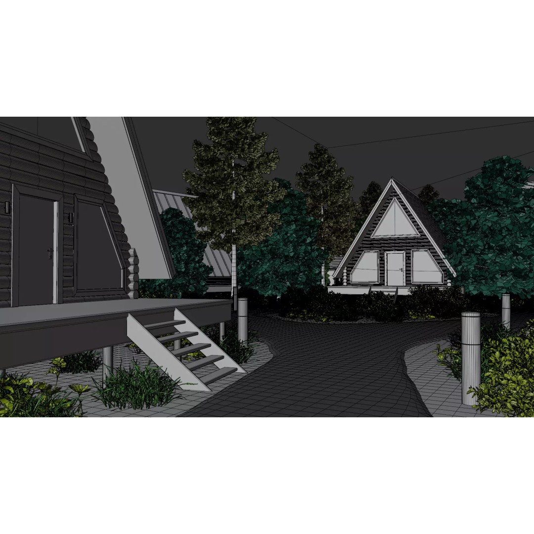 Countryside Village 3D Model – PBR Landscape Scene, FBX - View 34
