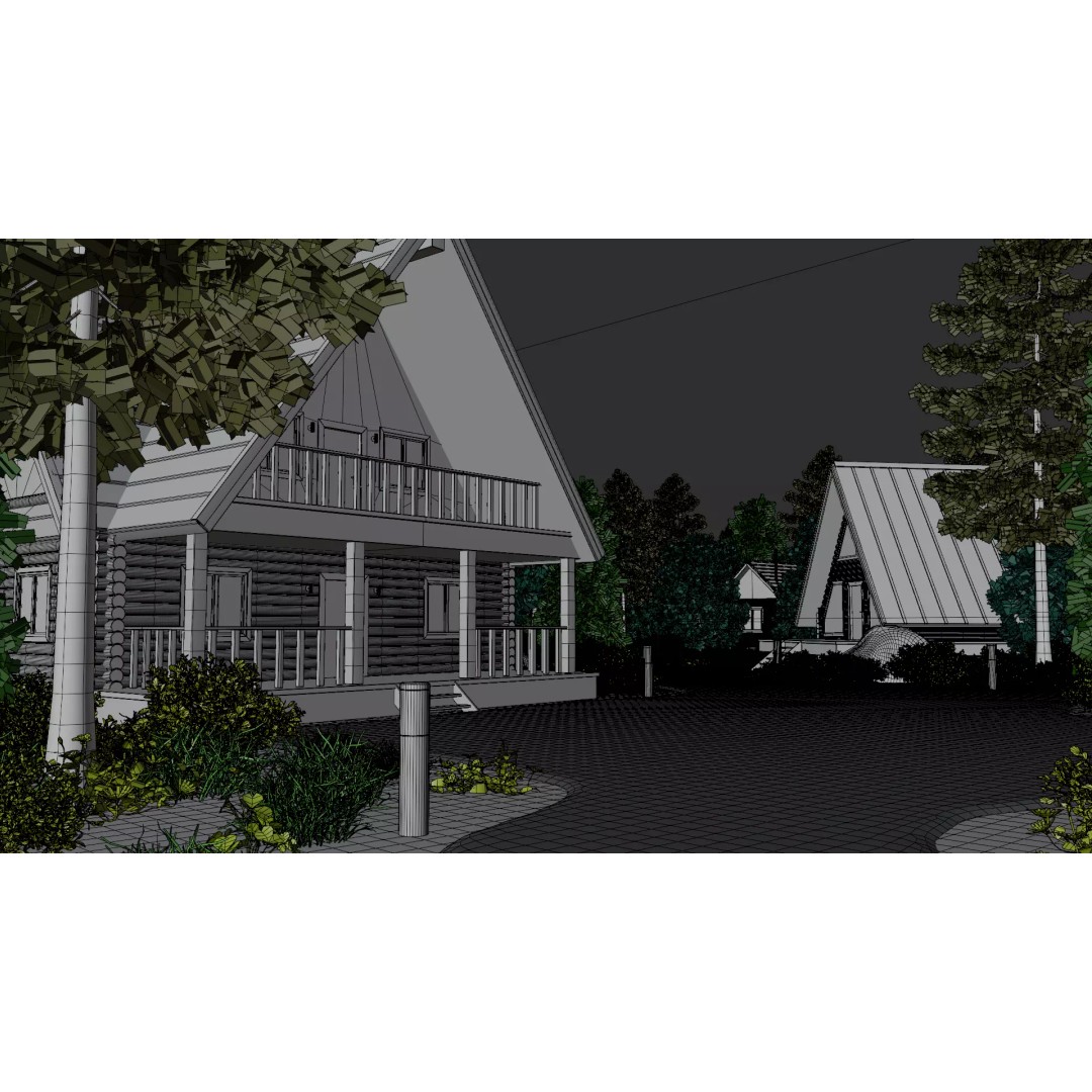 Countryside Village 3D Model – PBR Landscape Scene, FBX - View 35