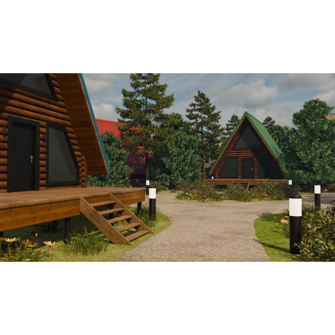 Countryside Village 3D Model – PBR Landscape Scene, FBX - View 4