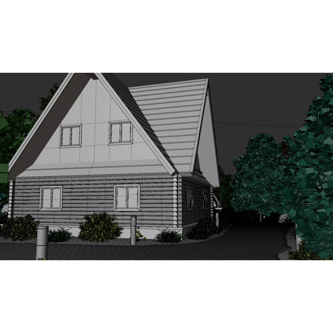 Countryside Village 3D Model – PBR Landscape Scene, FBX - View 40