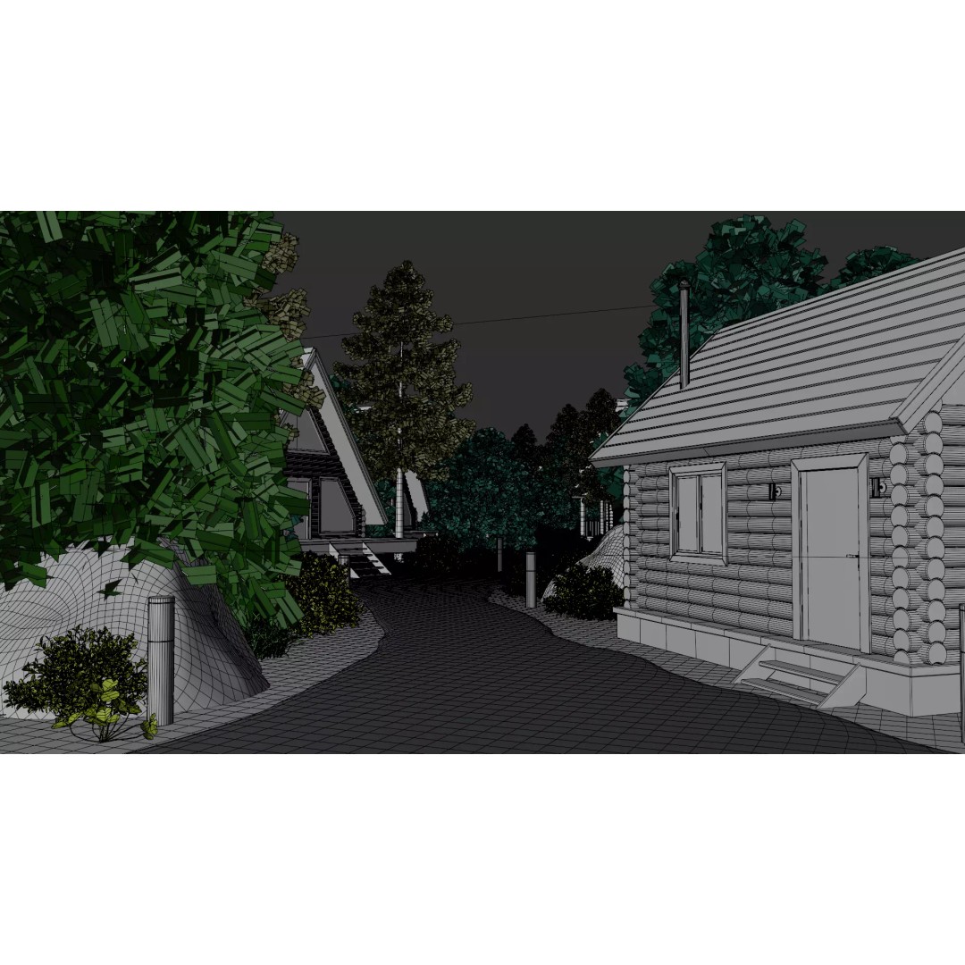 Countryside Village 3D Model – PBR Landscape Scene, FBX - View 43
