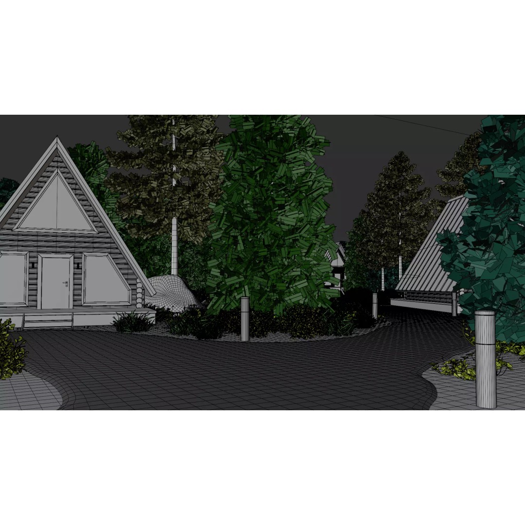 Countryside Village 3D Model – PBR Landscape Scene, FBX - View 44