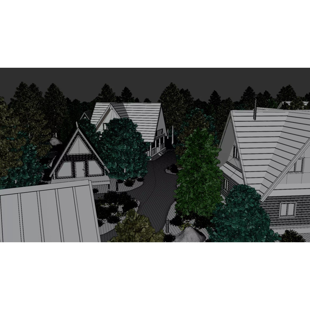 Countryside Village 3D Model – PBR Landscape Scene, FBX - View 45