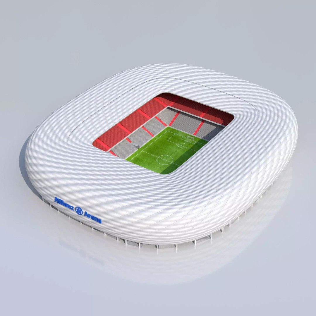 Allianz Arena 3D Model – Low Poly Stadium for Euro 2024, FBX - View 2
