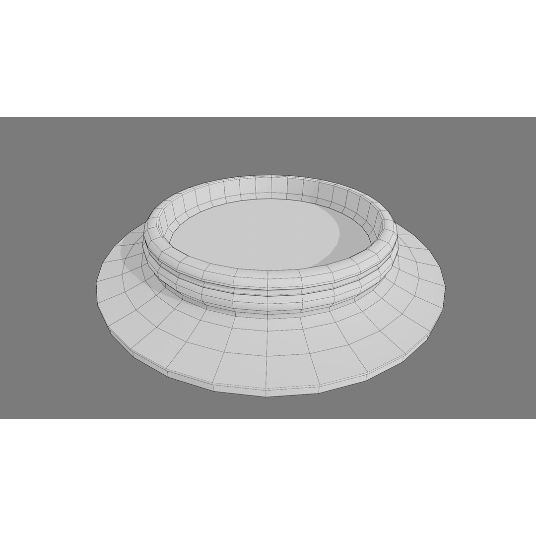 Multi-Level Fountain 3D Model – Low Poly Game Asset, FBX, OBJ - View 17