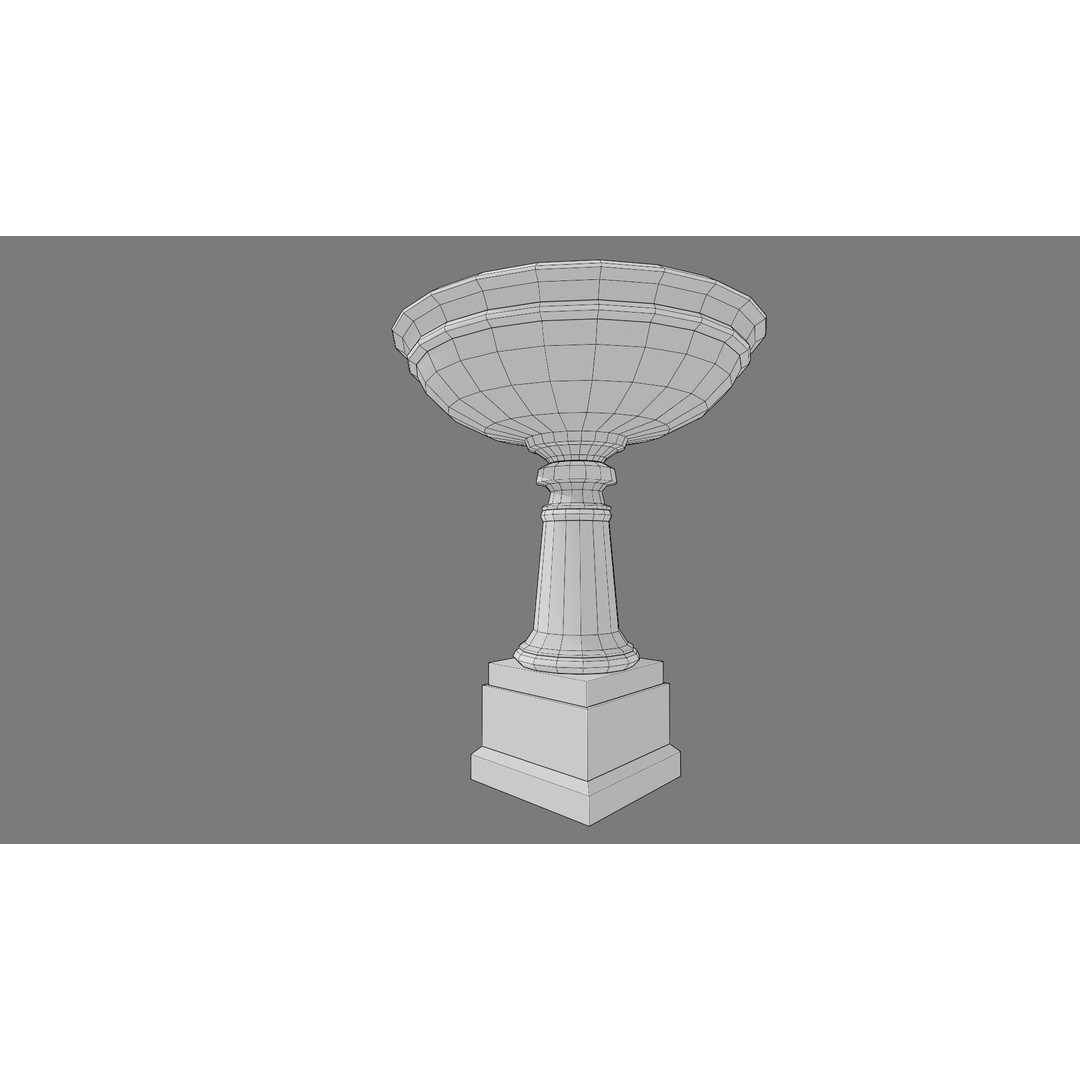 Multi-Level Fountain 3D Model – Low Poly Game Asset, FBX, OBJ - View 19