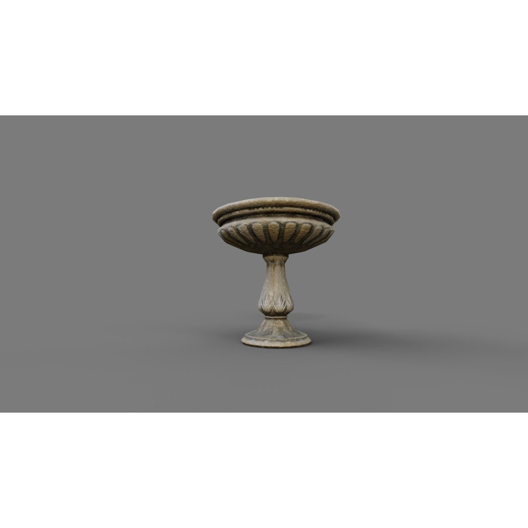 Multi-Level Fountain 3D Model – Low Poly Game Asset, FBX, OBJ - View 20