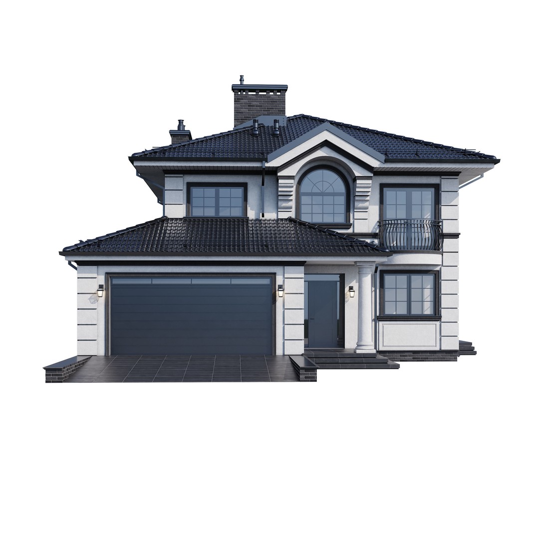 Modern House 3D Model – One-Story PBR Asset, FBX & V-Ray - View 13