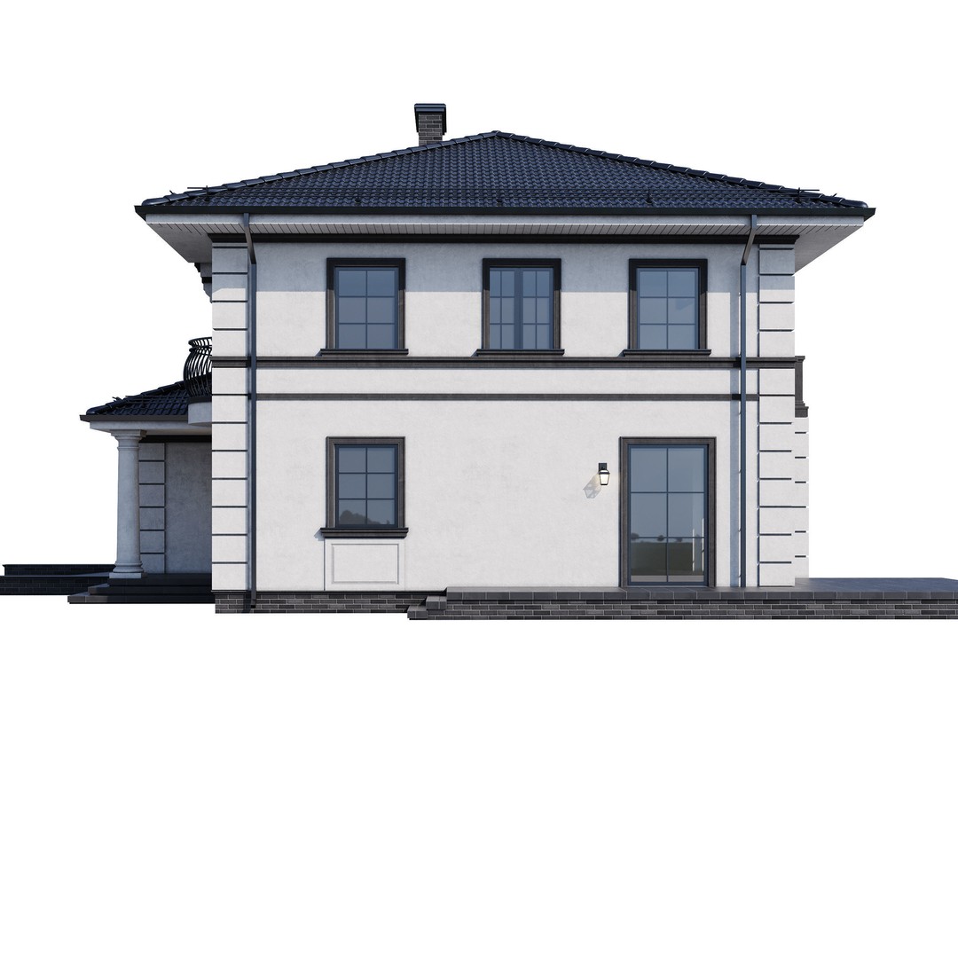 Modern House 3D Model – One-Story PBR Asset, FBX & V-Ray - View 14