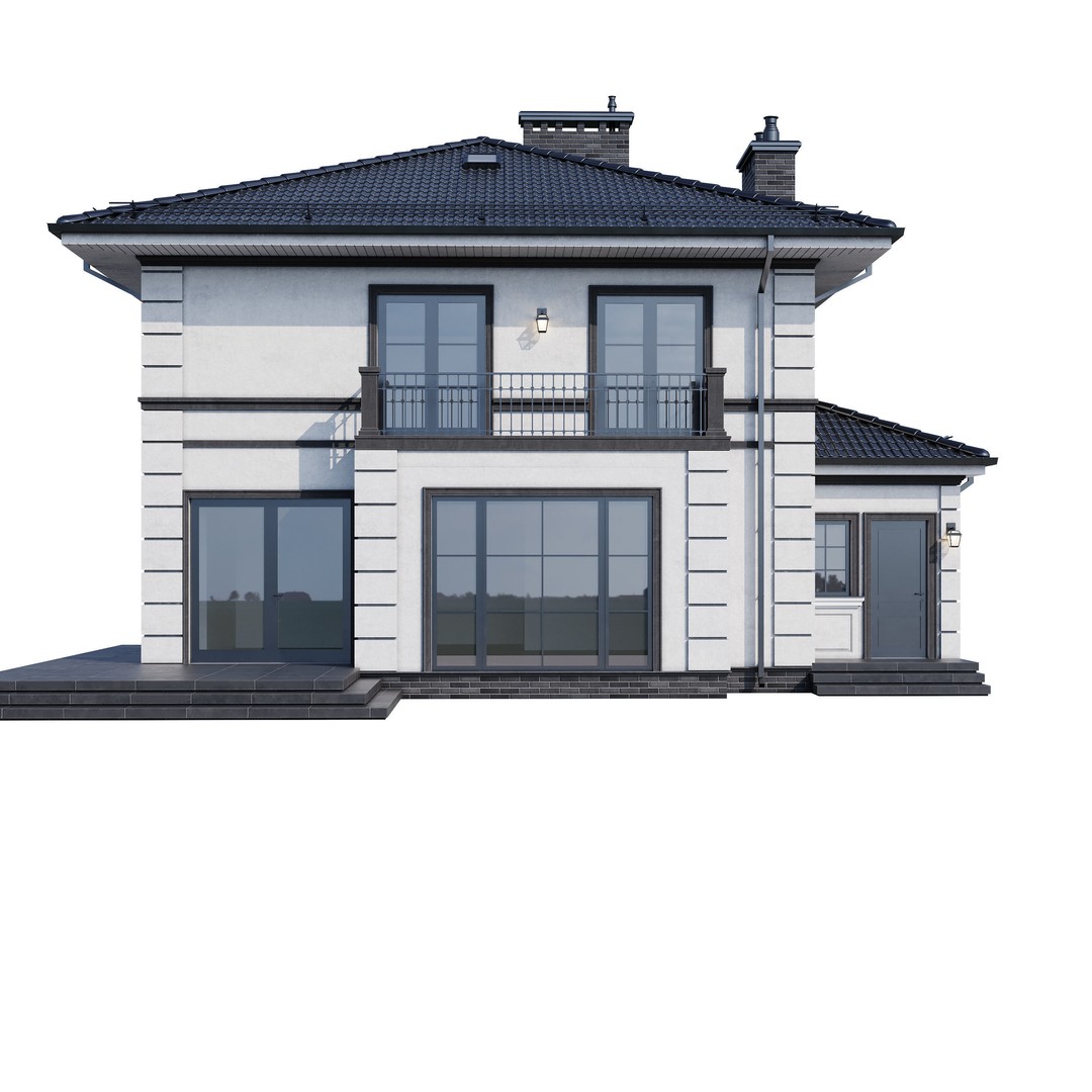 Modern House 3D Model – One-Story PBR Asset, FBX & V-Ray - View 15