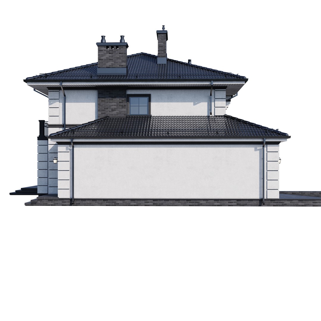 Modern House 3D Model – One-Story PBR Asset, FBX & V-Ray - View 16