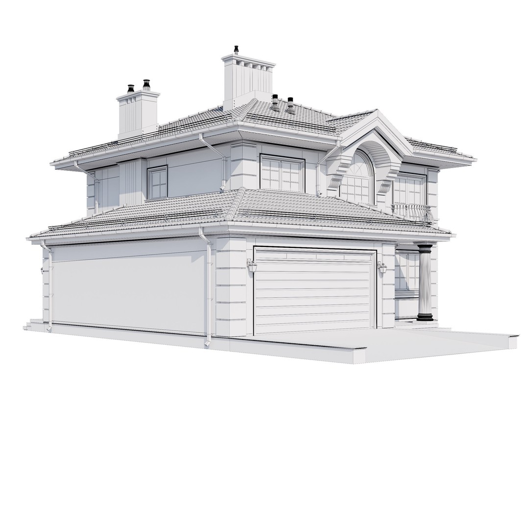Modern House 3D Model – One-Story PBR Asset, FBX & V-Ray - View 18