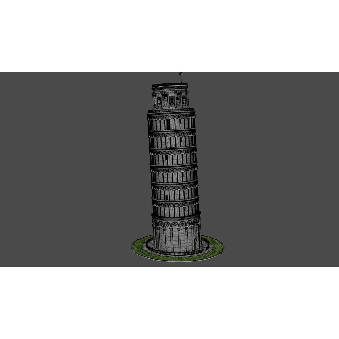 Tower of Pisa 3D Model – Detailed Landmark Asset, FBX, OBJ, Blender - View 10