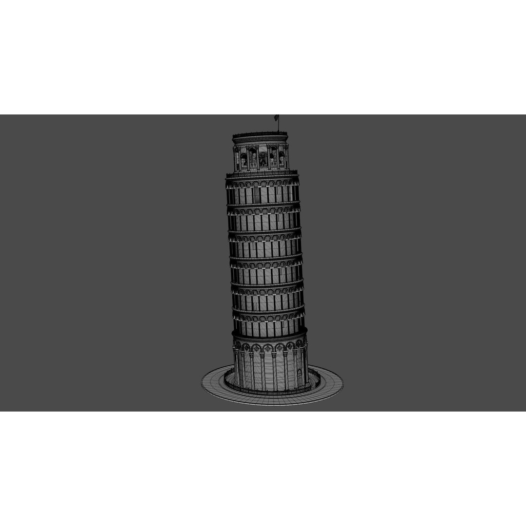 Tower of Pisa 3D Model – Detailed Landmark Asset, FBX, OBJ, Blender - View 11