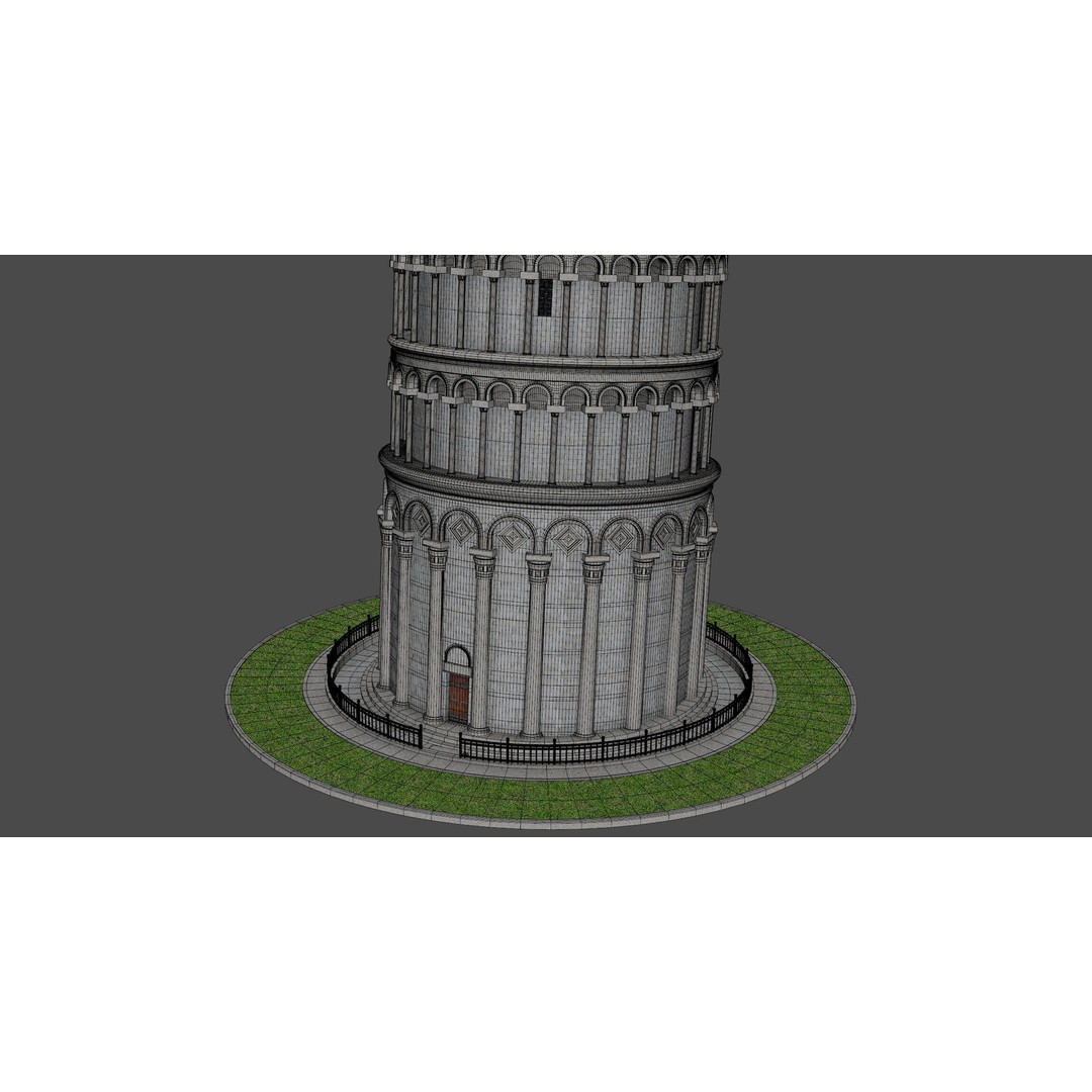 Tower of Pisa 3D Model – Detailed Landmark Asset, FBX, OBJ, Blender - View 13