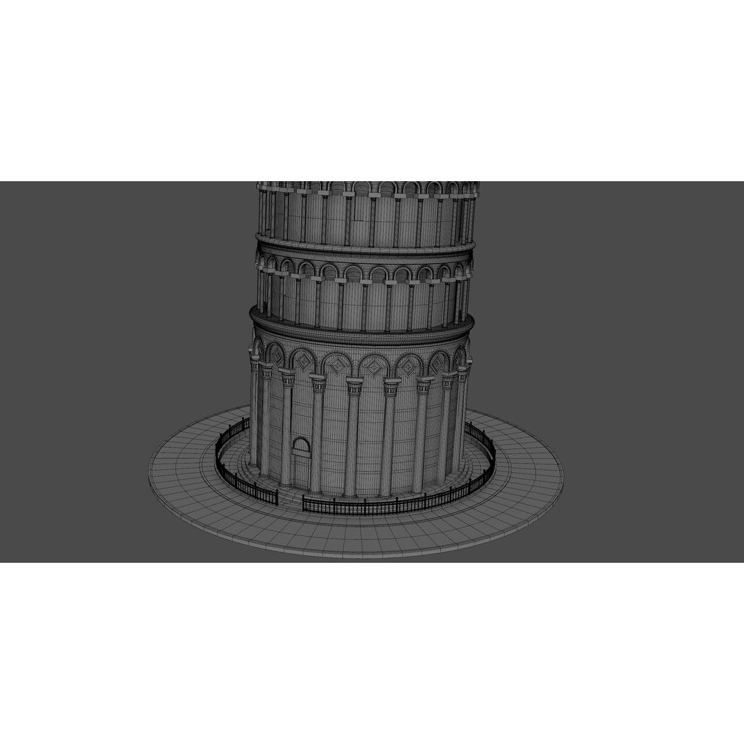 Tower of Pisa 3D Model – Detailed Landmark Asset, FBX, OBJ, Blender - View 14