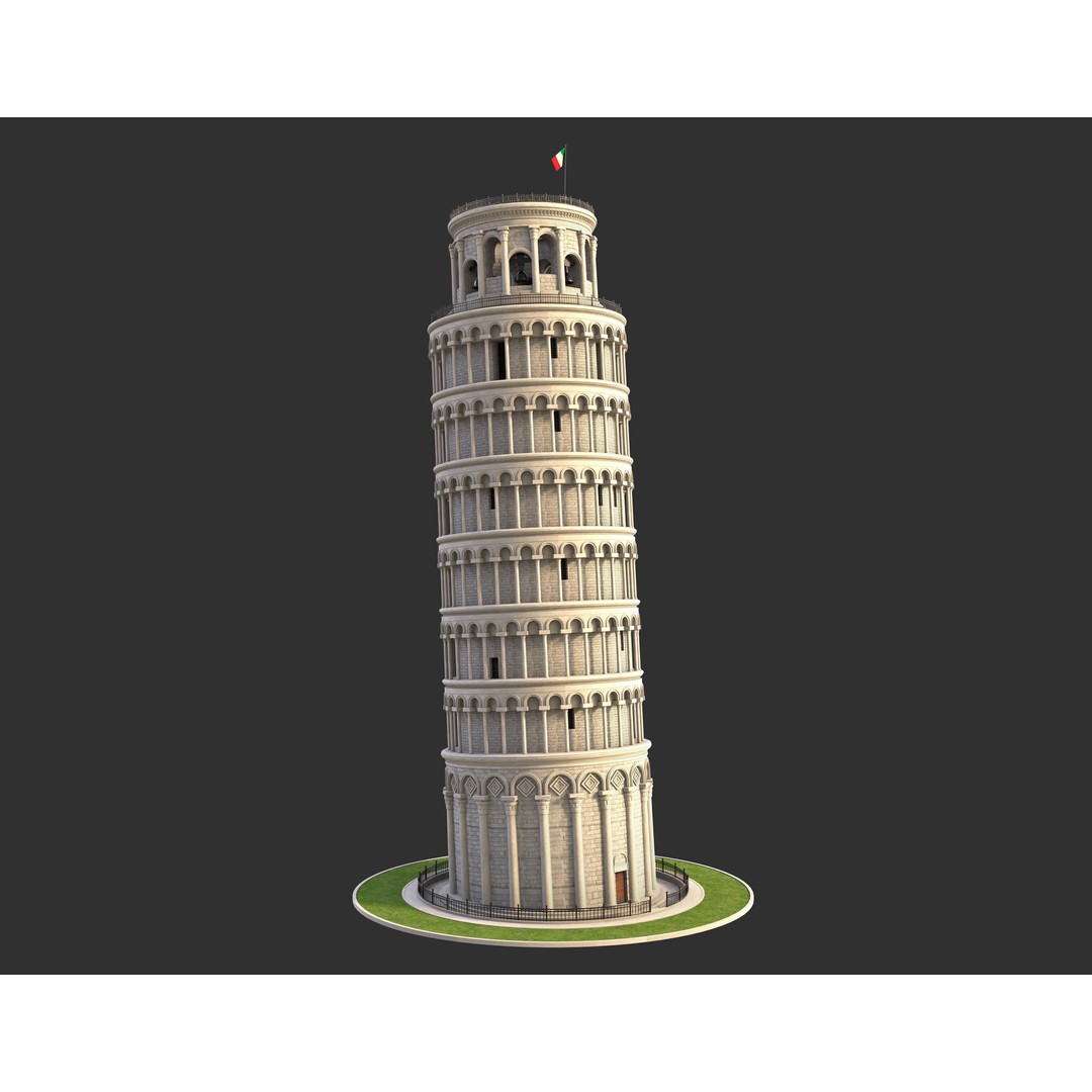 Tower of Pisa 3D Model – Detailed Landmark Asset, FBX, OBJ, Blender - View 3