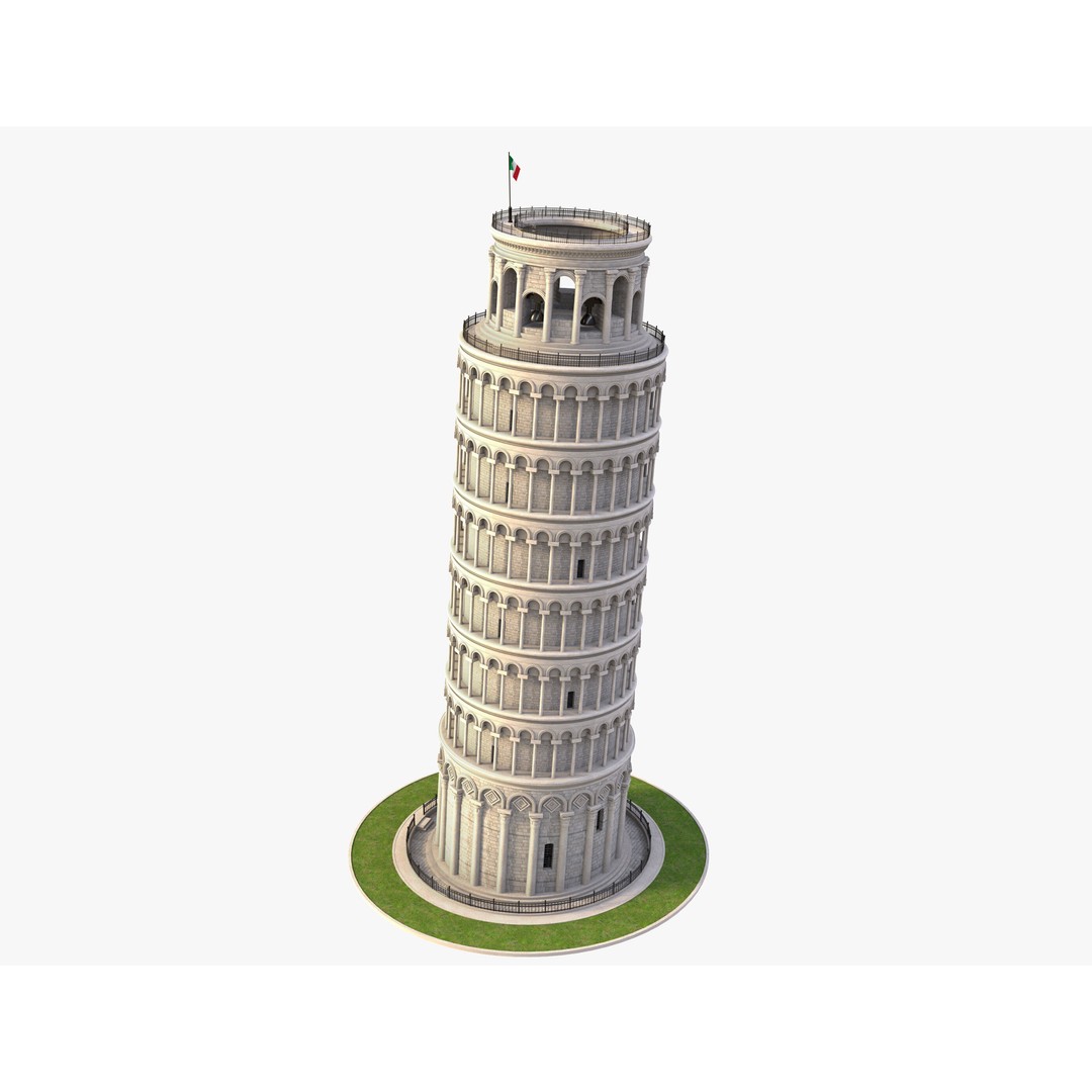Tower of Pisa 3D Model – Detailed Landmark Asset, FBX, OBJ, Blender - View 4