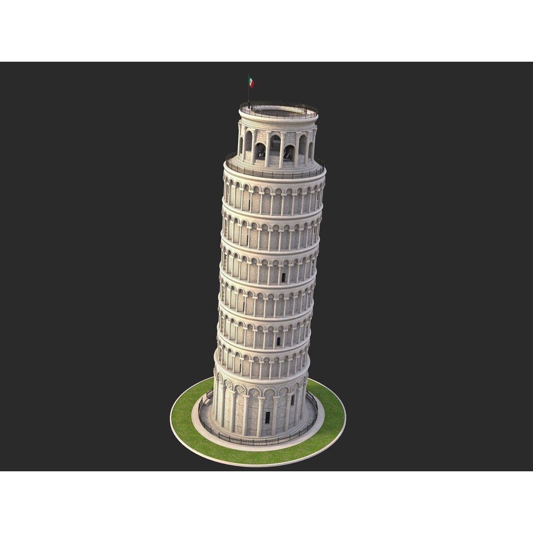Tower of Pisa 3D Model – Detailed Landmark Asset, FBX, OBJ, Blender - View 5