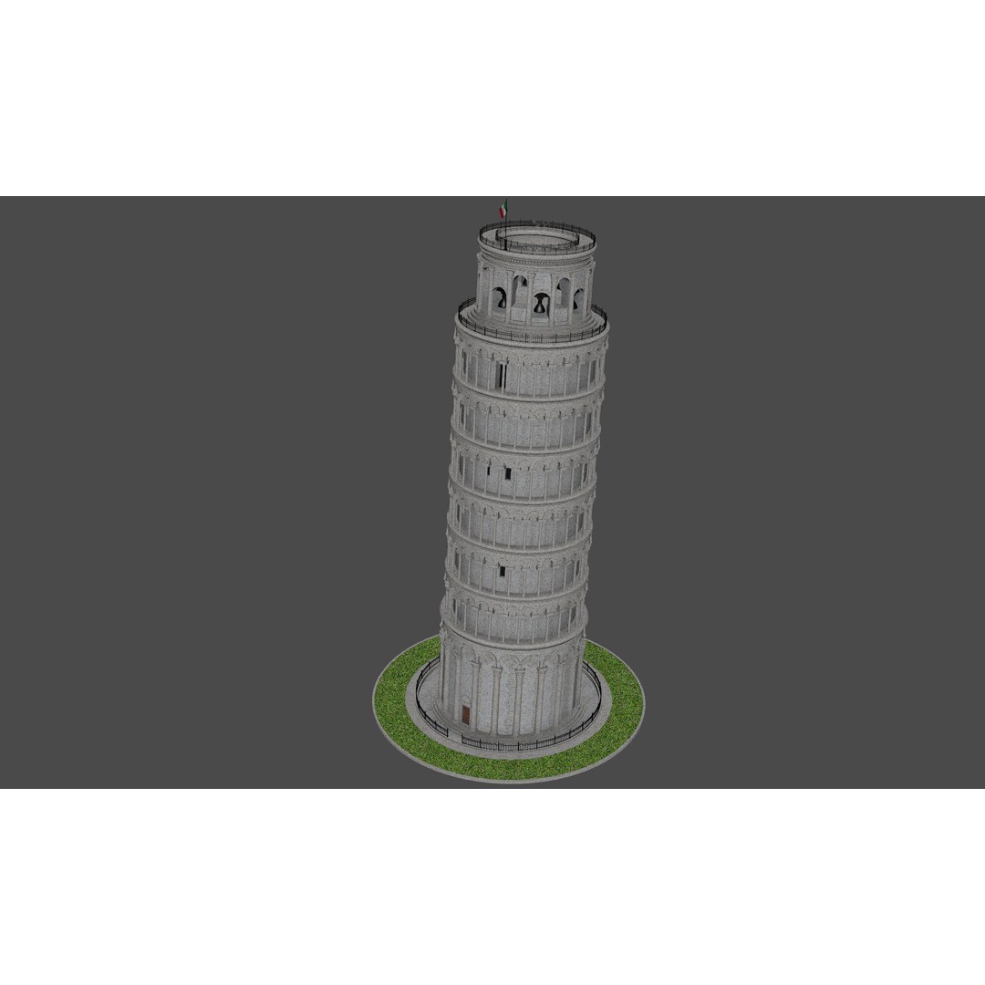 Tower of Pisa 3D Model – Detailed Landmark Asset, FBX, OBJ, Blender - View 6