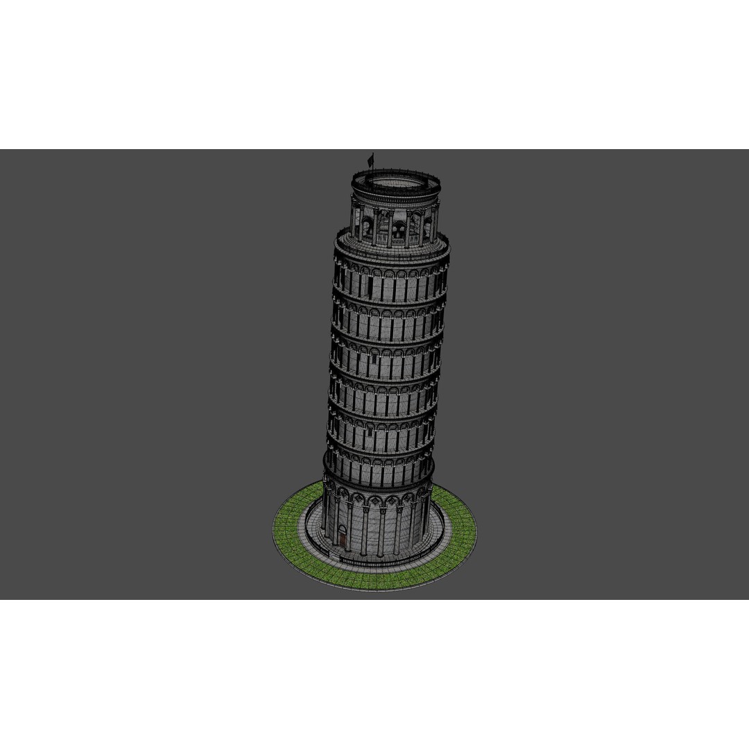 Tower of Pisa 3D Model – Detailed Landmark Asset, FBX, OBJ, Blender - View 7