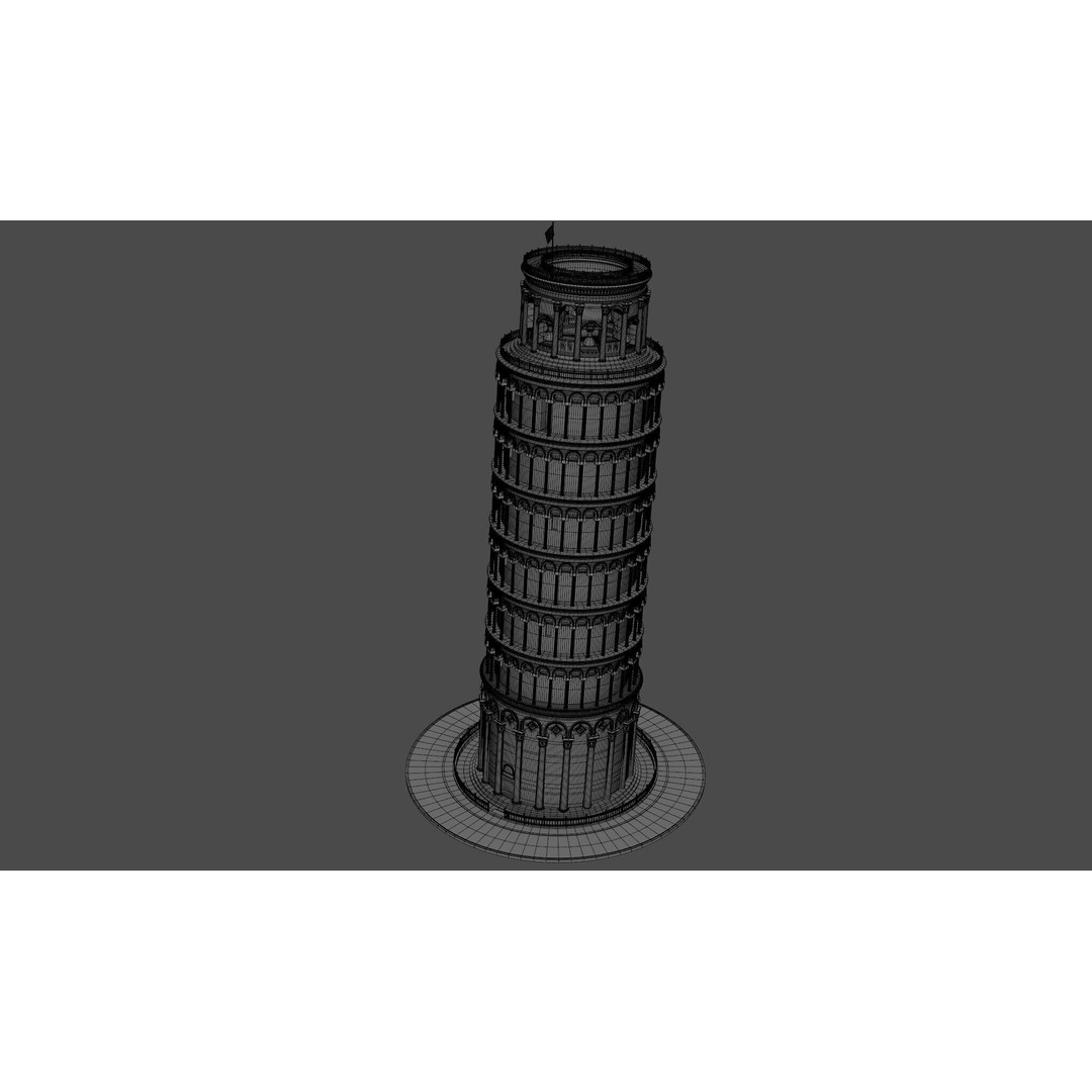 Tower of Pisa 3D Model – Detailed Landmark Asset, FBX, OBJ, Blender - View 8