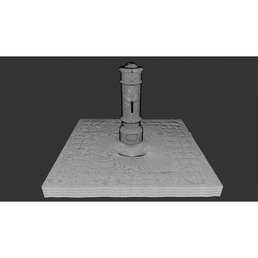 Roman Fountain Nasone 3D Model – Photogrammetry PBR Asset, FBX