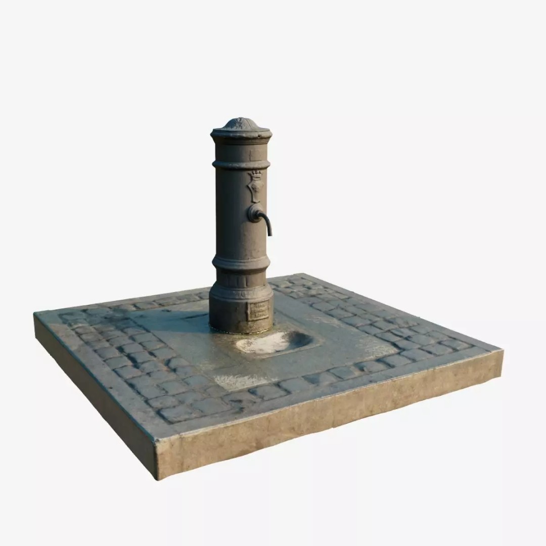 Roman Fountain Nasone 3D Model – Photogrammetry PBR Asset, FBX - View 2