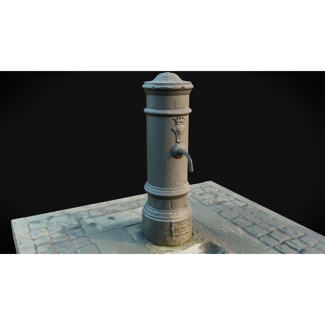 Roman Fountain Nasone 3D Model – Photogrammetry PBR Asset, FBX - View 3