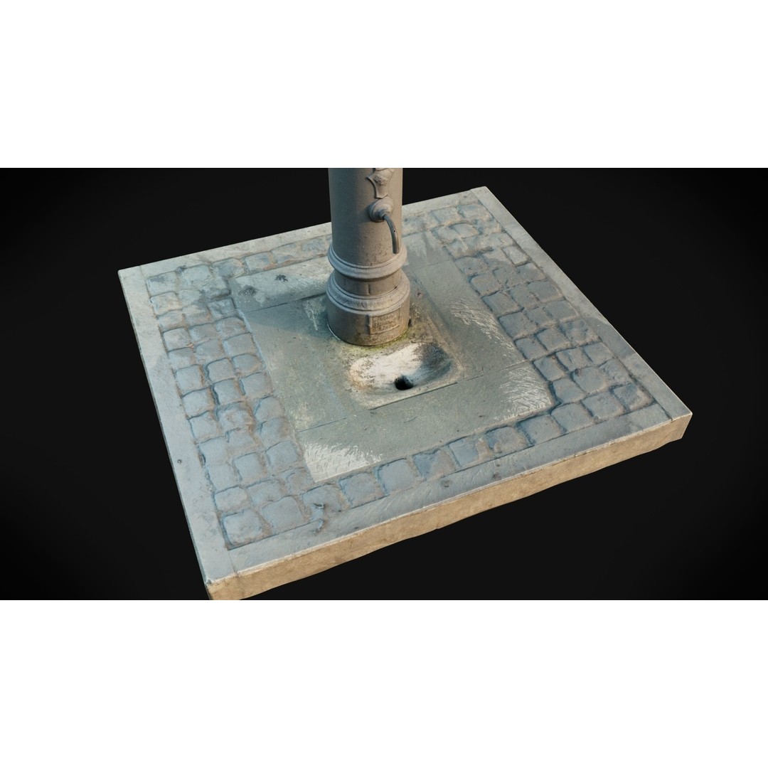 Roman Fountain Nasone 3D Model – Photogrammetry PBR Asset, FBX - View 4